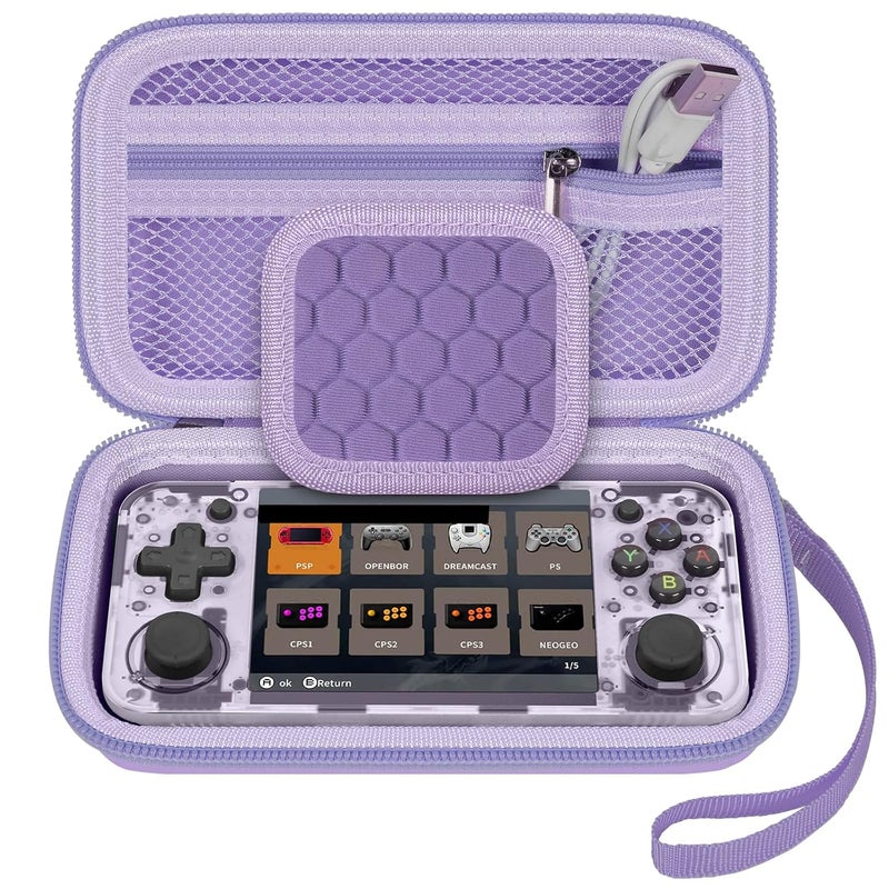GWCASE Case Compatible with RG35XX H Retro Game Console, Handheld Emulator Gaming Player Storage Organizer for Anbernic for rg35xx h/for RG28XX Retroid Pocket Consoles, TF Card& Cable(Box Only) (Purple) - Image 1